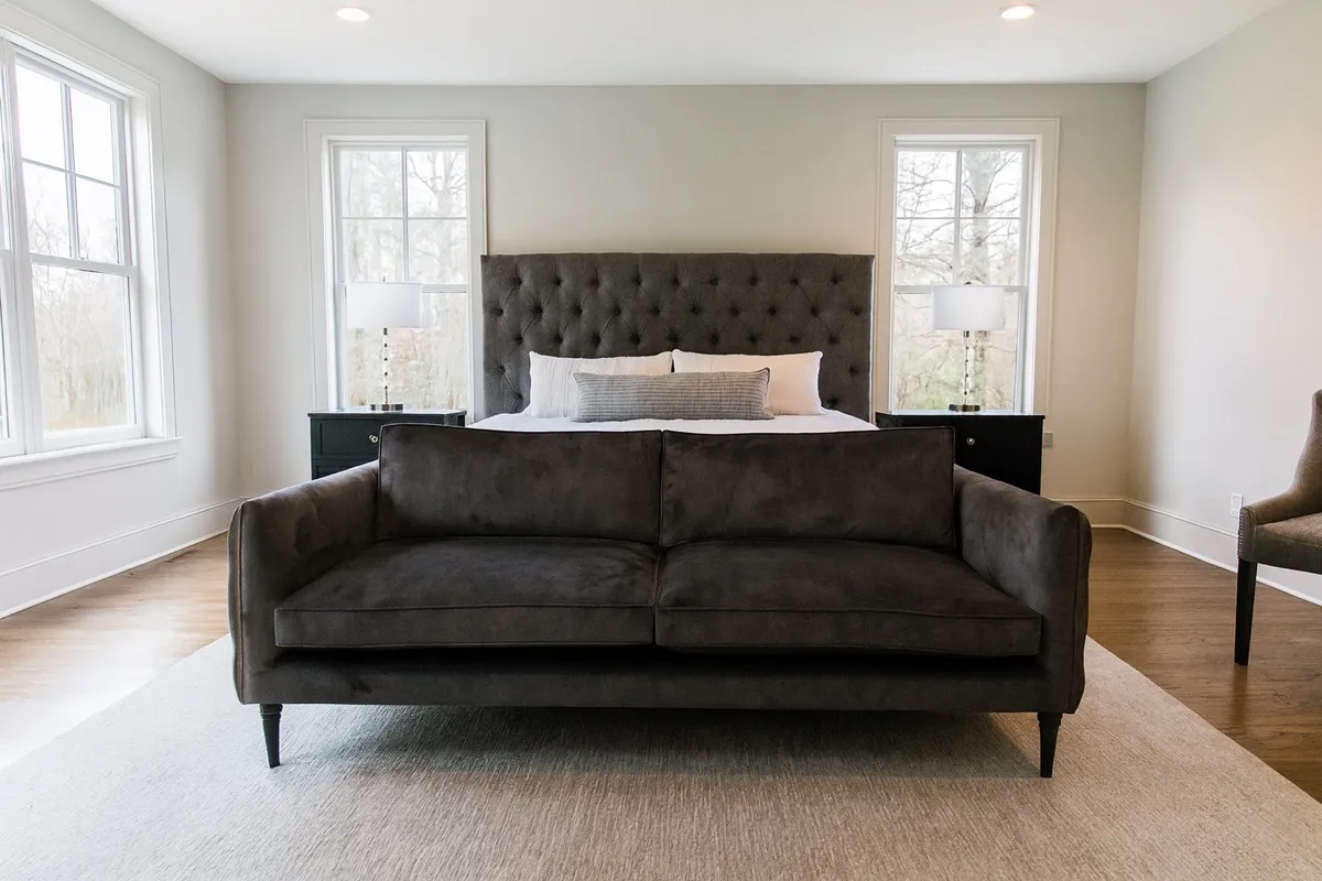 Burnham sofa in rich velvet upholstery